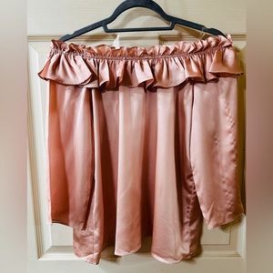 Forever 21 of shoulder pink ruffle 3/4 sleeve. Size S